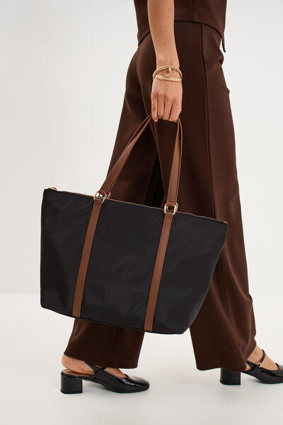 Sac cabas avec anses noir femme