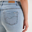 Jean denim droit en coton denim double stone femme
