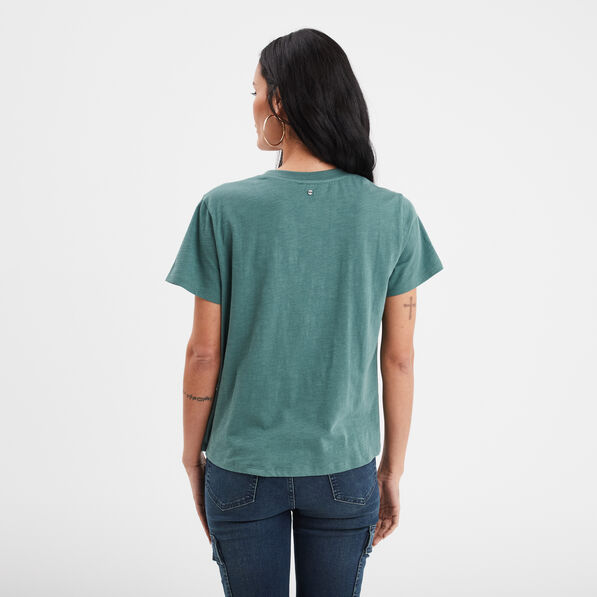 T-shirt manches courtes Liberto vert foncé femme