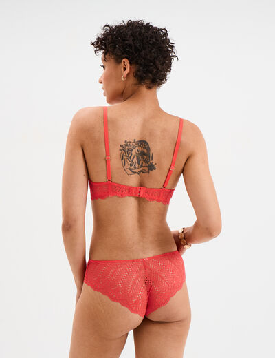 Soutien-gorge foulard dentelle rouge femme