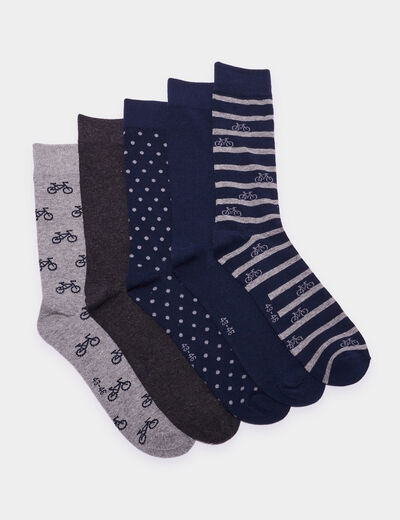 Lot 5 paires chaussettes bleu marine homme