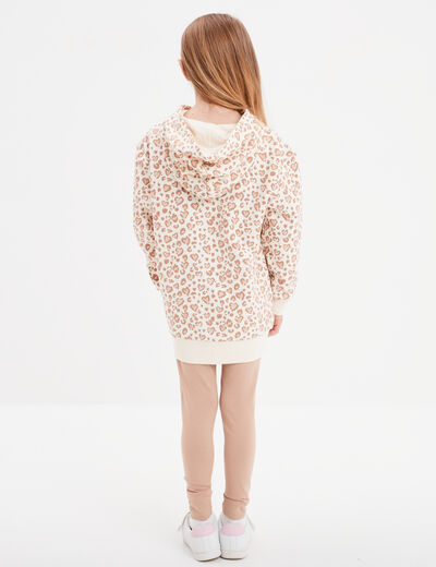 Ensemble sweat long et legging beige fille