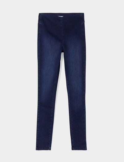 Jegging slim taille haute denim blue black femme