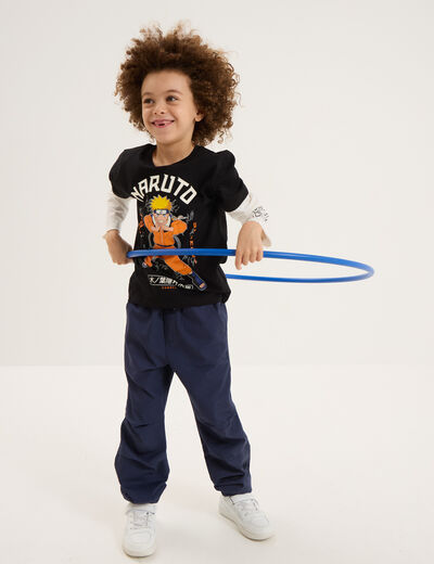 T-shirt manches longues coton Naruto noir garçon