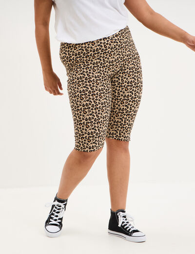 Short legging cycliste coton sable femme grande taille