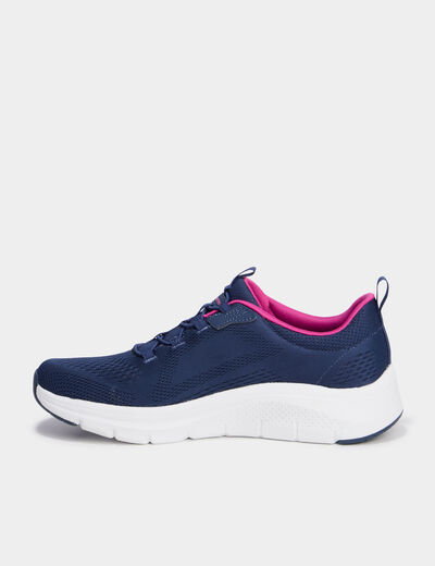 Baskets running à lacets élastiqués bleu femme