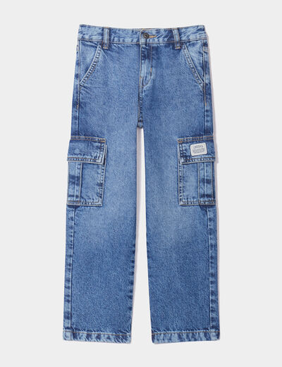 Jeans cargo Creeks denim double stone garçon