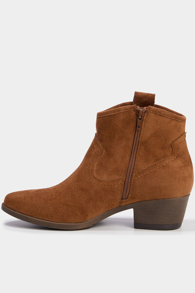 Boots esprit western &agrave; talons marron femme