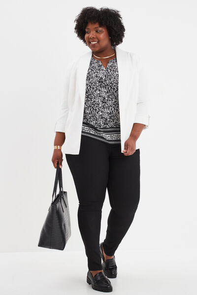 Pantalon slim noir femme grande taille