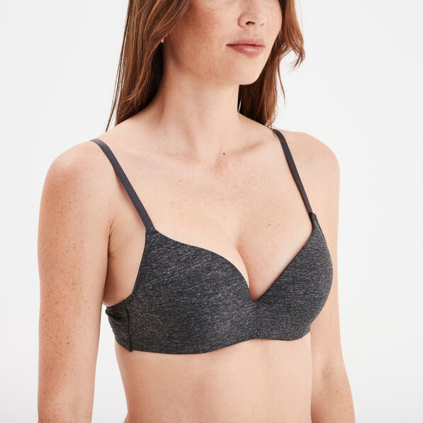 soutien gorge push up microfibre gris fonce femme Soutien-gorge push-up microfibre gris foncé femme