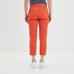 Pantalon chino ceinturé 7/8ème orange foncé femme