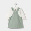 Ensemble 3 pièces coton vert kaki bébé fille