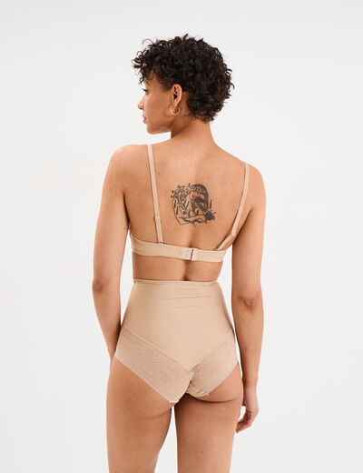 Soutien-gorge push up microfibre beige femme