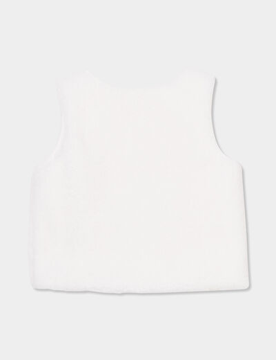 Veste coton fausse laine mouton ivoire fille