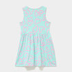 Robe patineuse sans manches coton bleu turquoise fille