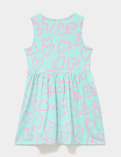 Robe patineuse sans manches coton bleu turquoise fille