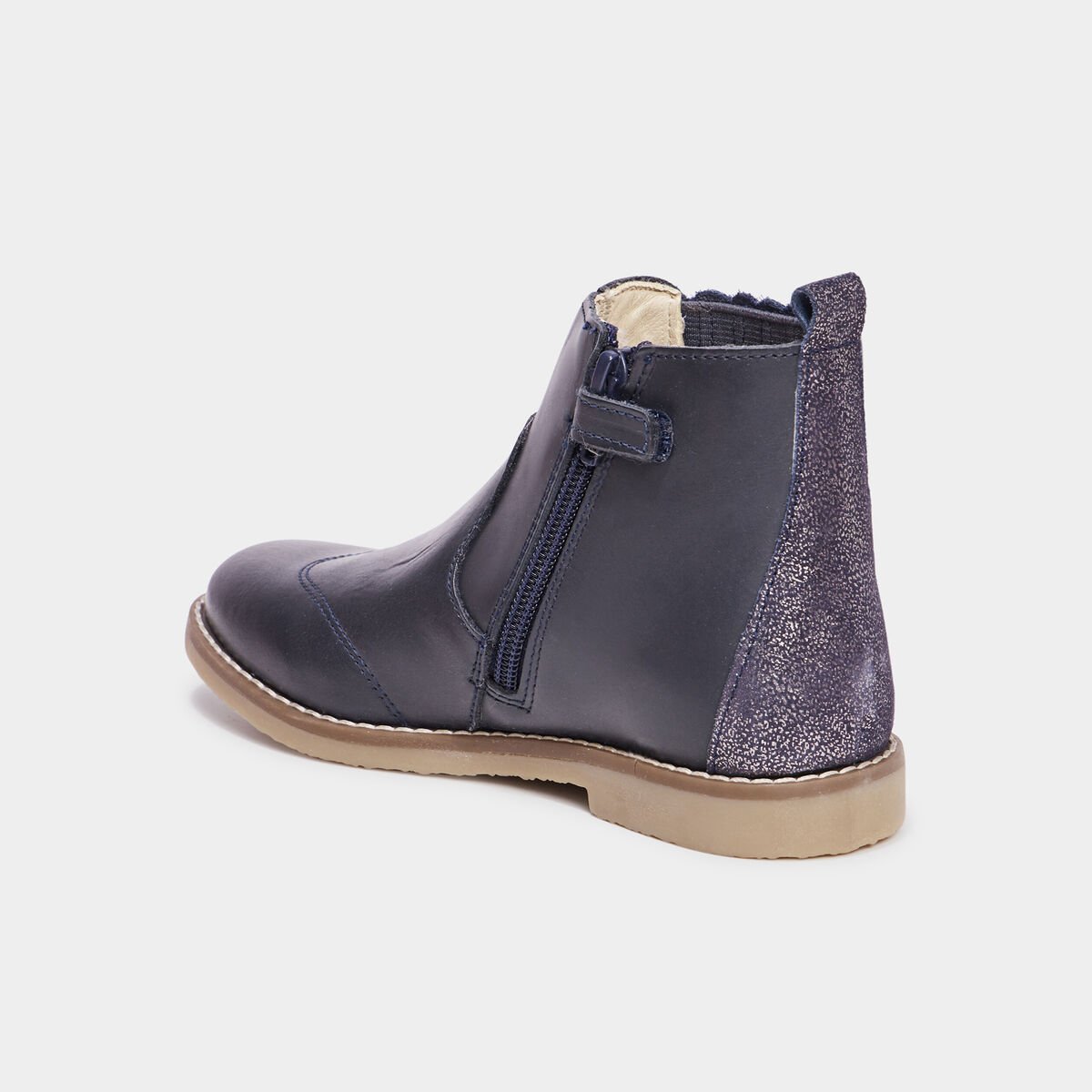 Bottines en cuir Kickers Tylbury bleu marine fille