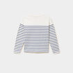 T-shirt coton col rond manches longues bleu marine fille