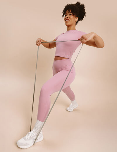 Legging de sport taille haute mauve femme