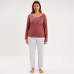 Ensemble pyjama pantalon et t-shirt rose framboise femme grande taille