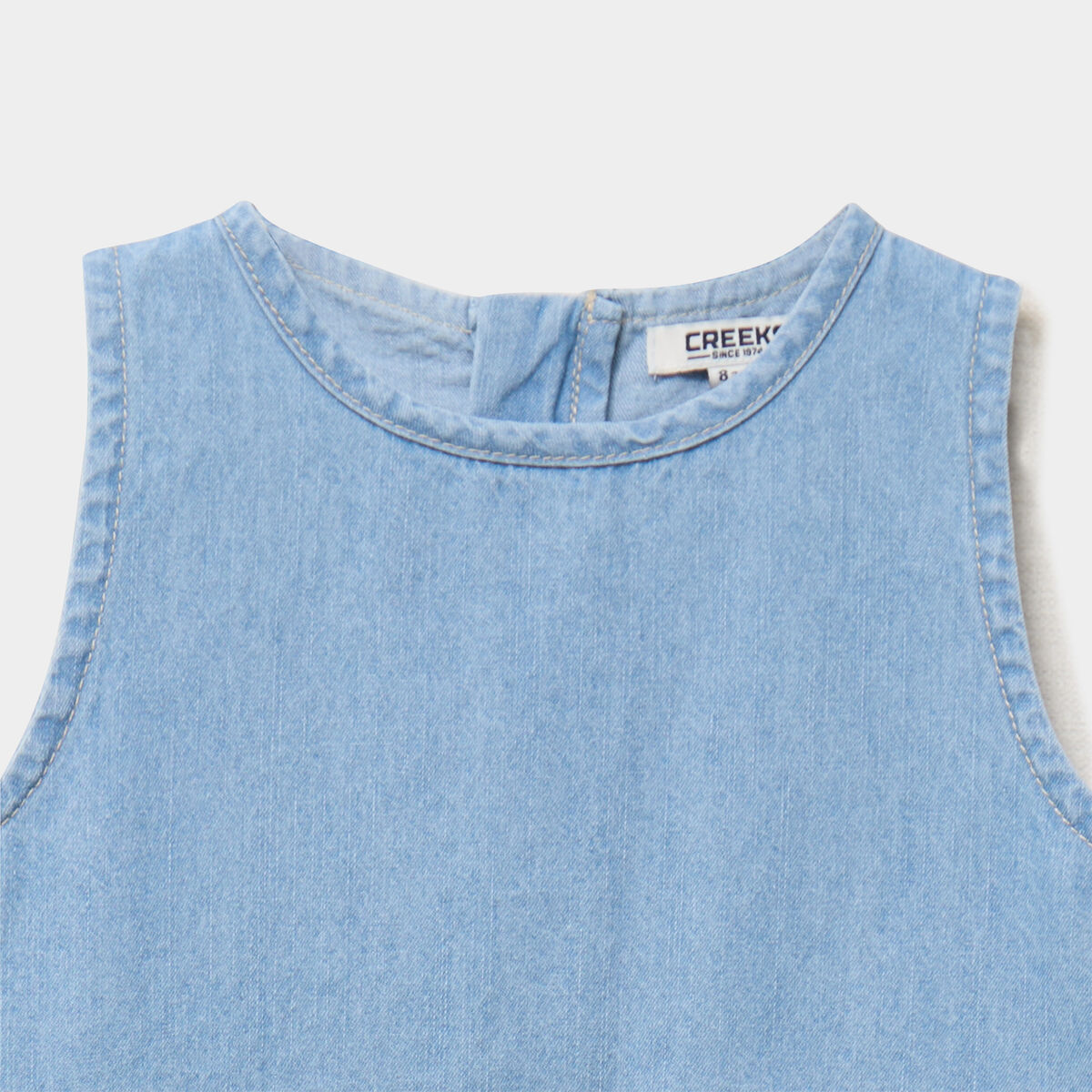 Blouse en jean sans manches coton denim triple stone fille