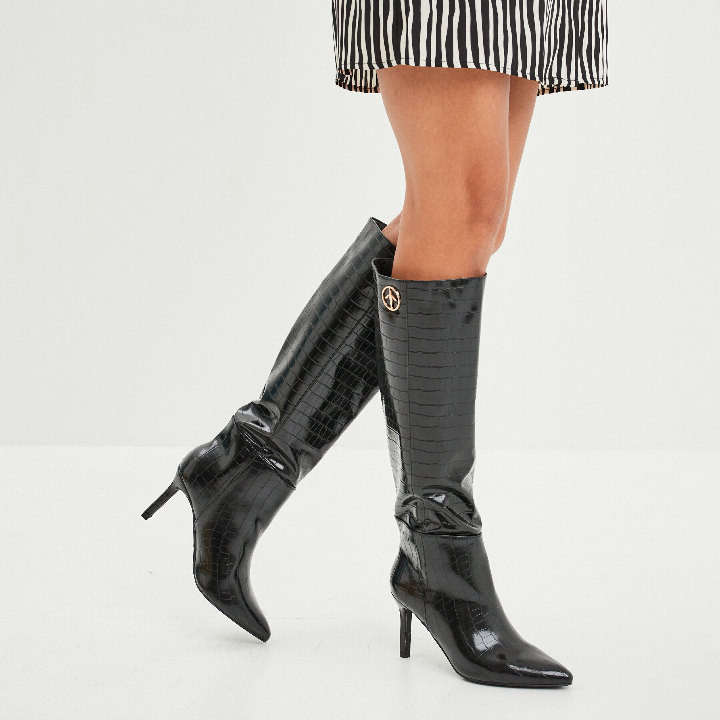 Bottes vernies croco Mosquitos noir femme MOSQUITOS
