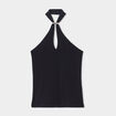 Débardeur encolure américaine bijou noir femme