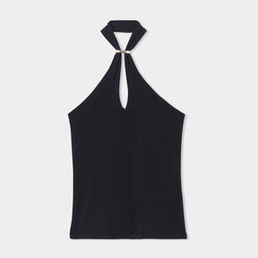 debardeur encolure americaine bijou noir femme Débardeur encolure américaine bijou noir femme