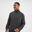 Pull col roul&eacute; manches longues gris fonc&eacute; homme
