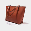 Sac cabas trapèze marron cognac femme
