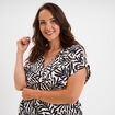 Blouse col en V manches courtes blanc femme grande taille