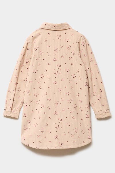 Robe courte effet velours c&ocirc;tel&eacute; coton ficelle fille