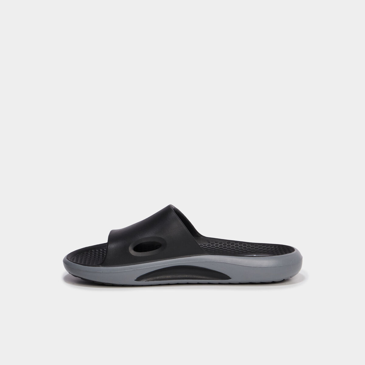 Mules compens&eacute;es avec bride large noir homme