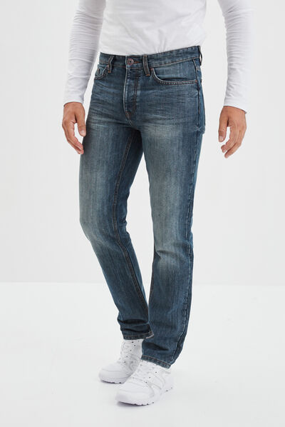 Jeans straight 5 poches Creeks denim double stone homme