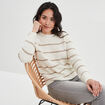 Pull ajouré devant col rond Creeks beige femme
