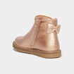Bottines m&eacute;tallis&eacute;es avec noeuds rose champagne fille
