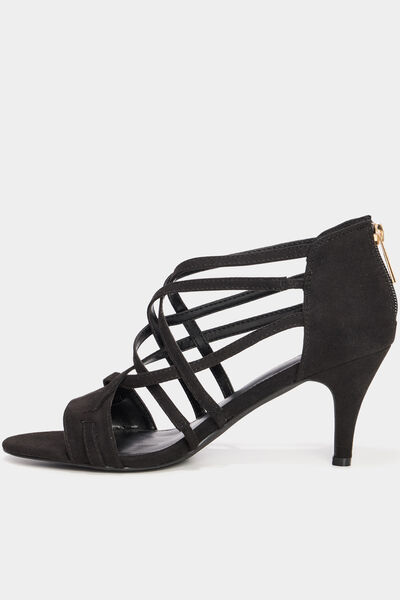 Sandales &agrave; talons noir femme