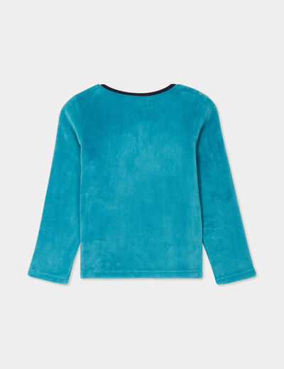 Ensemble pyjama en velour 2 pi&egrave;ces bleu gar&ccedil;on