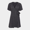 Robe courte portefeuille noir femme