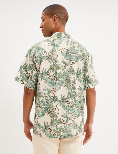 Chemise en coton manches courtes blanc homme