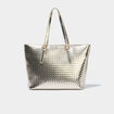 Sac cabas effet tress&eacute; couleur or femme