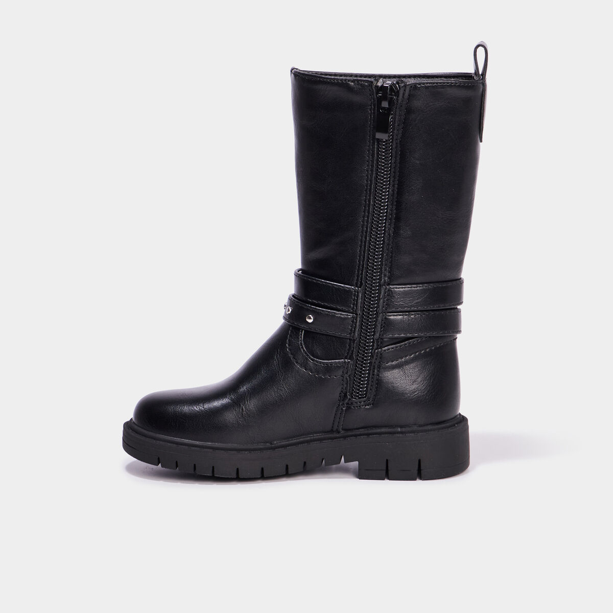 Bottes avec boucles coeur noir fille