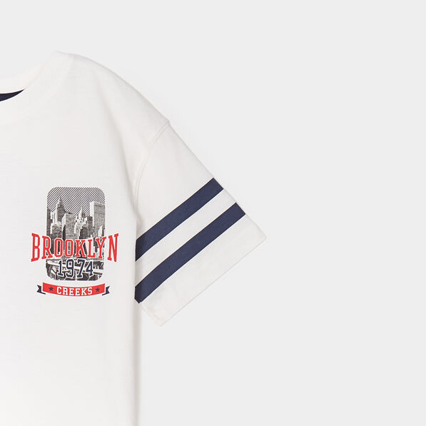 T-shirt manches courtes coton Creeks blanc garçon