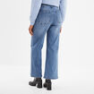 Jean flare cropped taille haute &agrave; pont denim triple stone femme