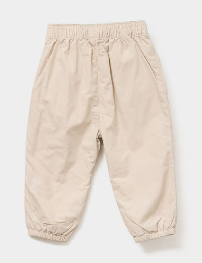 Pantalon ballon poches plaquées beige bébé fille