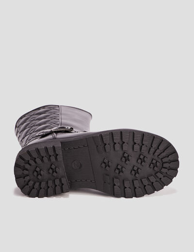 Bottes zippées matelassées noir fille