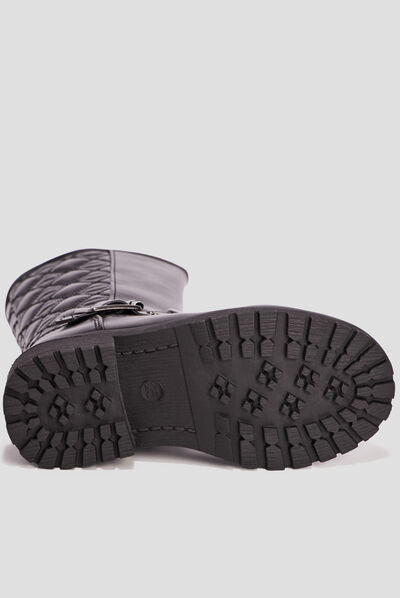 Bottes zippées matelassées noir fille