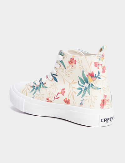 Baskets Montantes Femme Aniye By - Cuir Blanc Imprimé Animal, Taille 36 Neuve