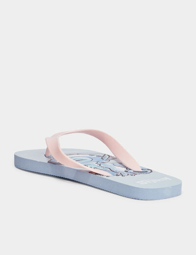Tongs Stitch bleu femme