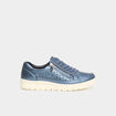 Tennis basses perforées à lacets bleu marine femme